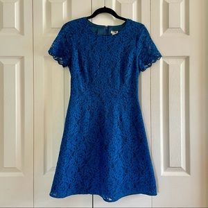 NWOT J. Crew Royal Blue Lace Mini Dress